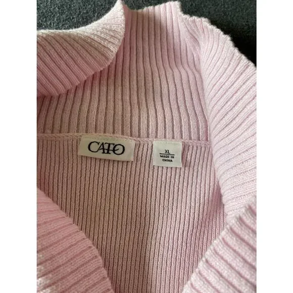 “Vintage” LIGHT PINK Shawl Collar; Cardigan Sweater; XL; sophisticated - Picture 6 of 11